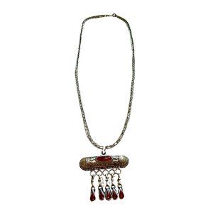 Vintage Turkmen Necklace w/ Carnelian Cabochons